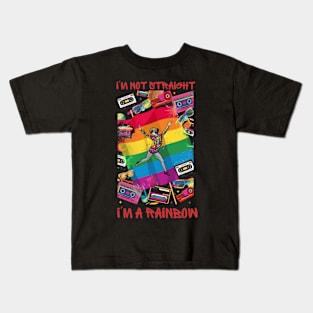 'm Not Straight, I'm a Rainbow Pride Shirt LGBTQ Pride, Gay Shirt, Lesbian Shirt, Gift for Gay Lesbian, Queer Pride Month Kids T-Shirt